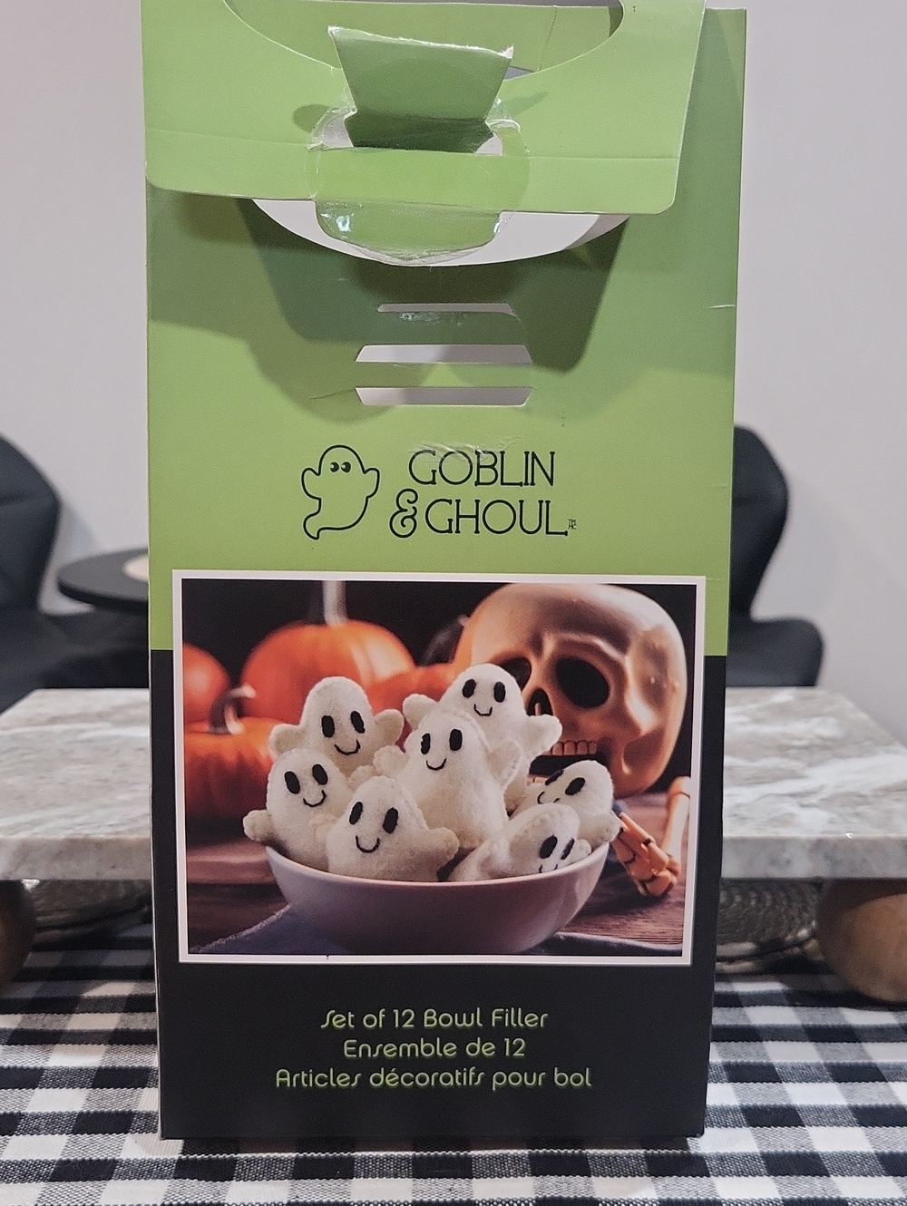 Mini White Plush Ghost Bowl Fillers - Set of 12 - Picture 2 of 4